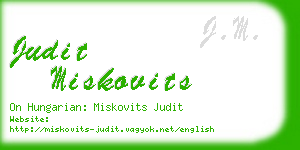 judit miskovits business card